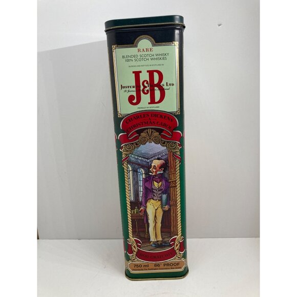 Vintage J&B Whiskey Charles Dickens Christmas Carol Tin - Picture 3 of 8